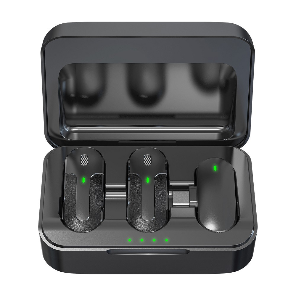 Microphone Devia pour smartphone Kintone USB-C sans fil 2en1 noir