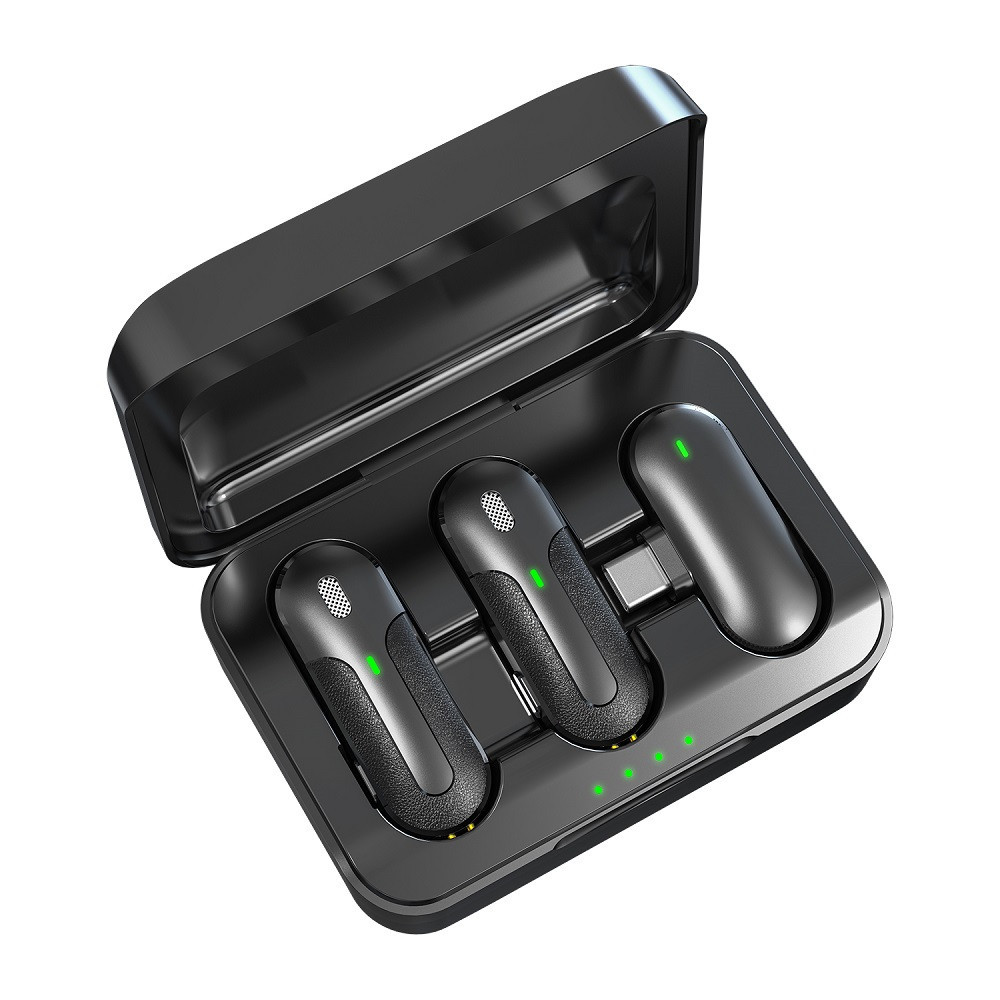 Microphone Devia pour smartphone Kintone USB-C sans fil 2en1 noir
