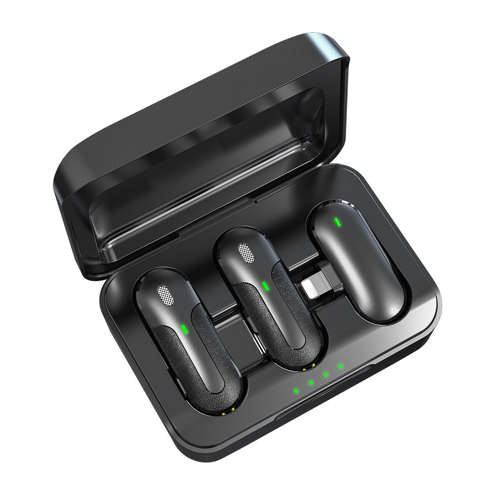 Microphone Devia pour smartphone Kintone Lightning sans fil 2en1 noir
