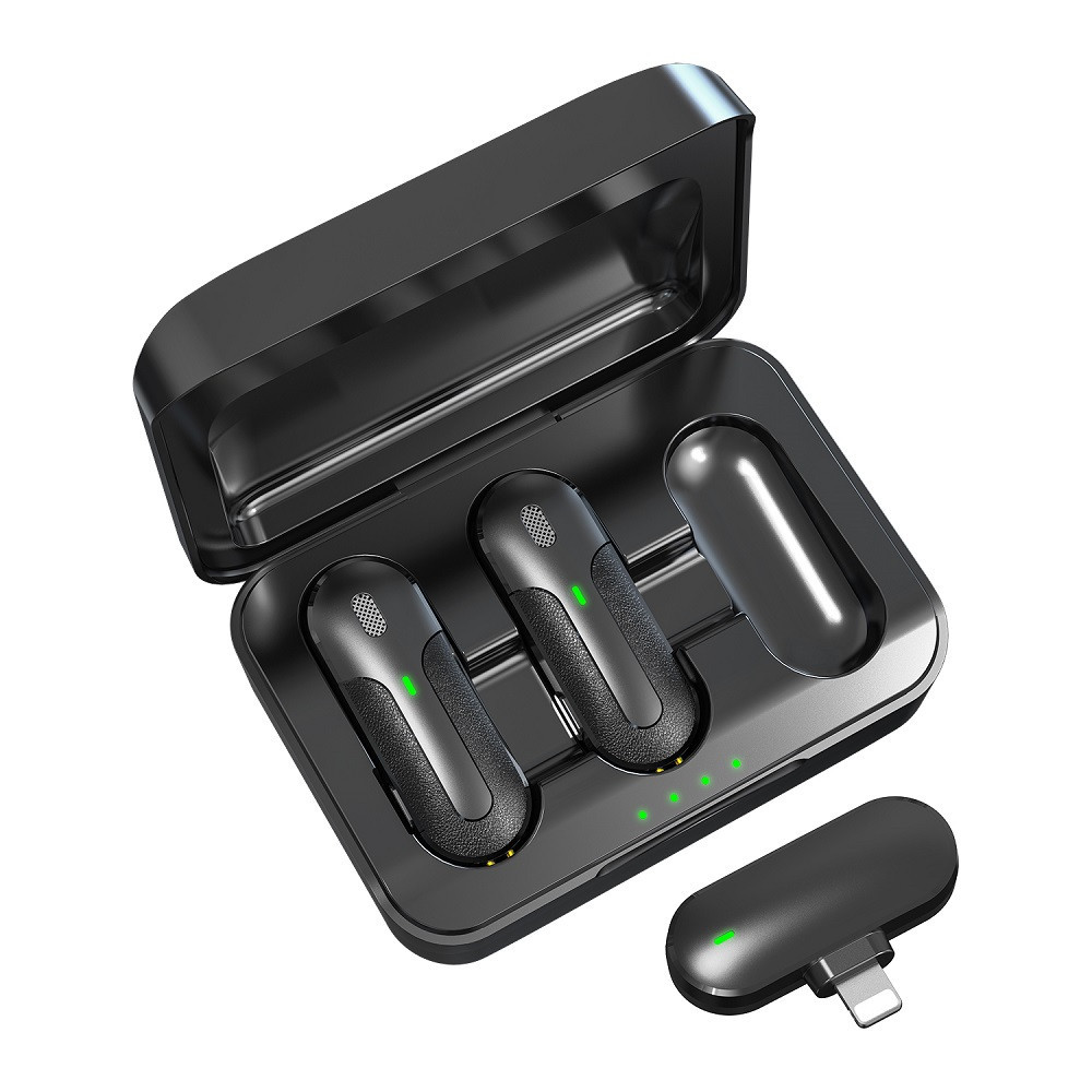 Microphone Devia pour smartphone Kintone Lightning sans fil 2en1 noir
