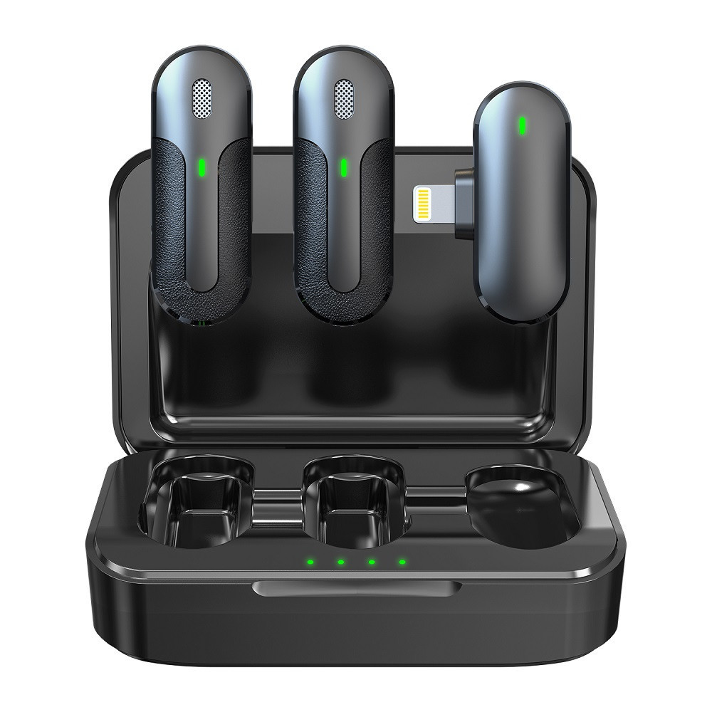 Microphone Devia pour smartphone Kintone Lightning sans fil 2en1 noir