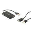 Hub USB Maxlife Home Office USB 2.0 - 4x USB 0,15 m noir + câble 1,5 m