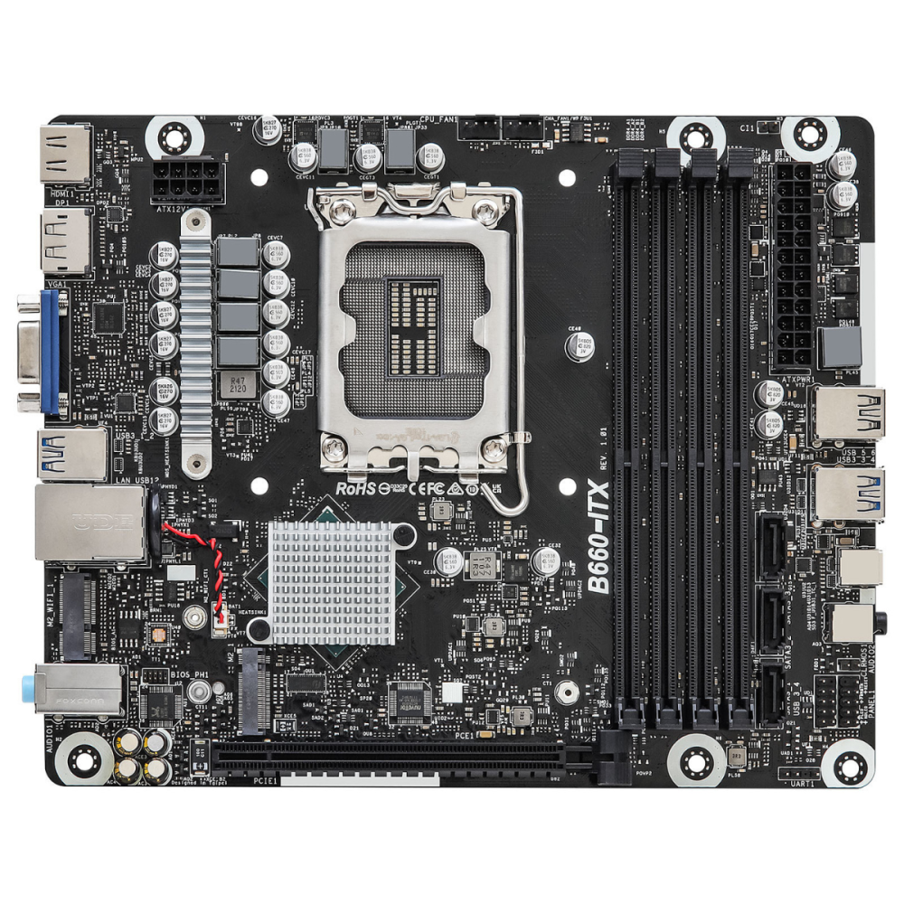 Mini Pc de bureau ASRock Barebone Série DeskMeet B660 / i5-12400 / 32 Go / 512 Go SSD