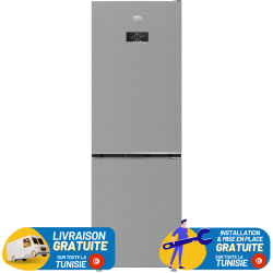 Réfrigérateur Beko No Frost  Combiné 341 Litres  / Silver Avec Afficheur