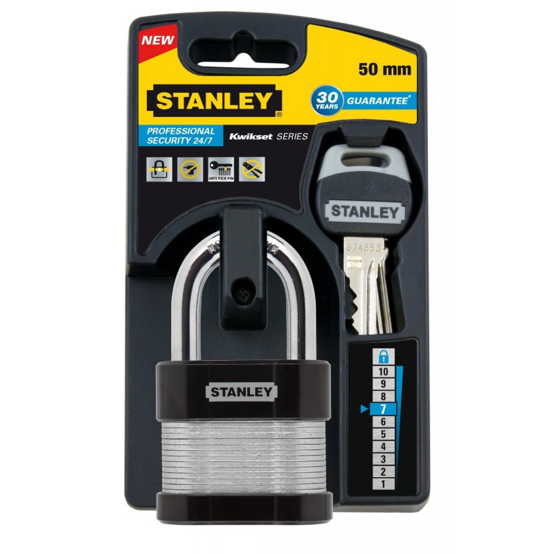 Cadenas à clé laminé Stanley / 50mm