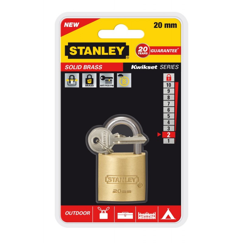 Cadenas à clé laiton Stanley / 20mm