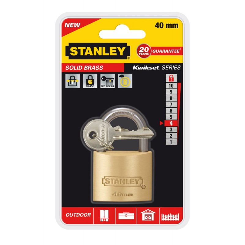 Cadenas à clé laiton Stanley / 40mm