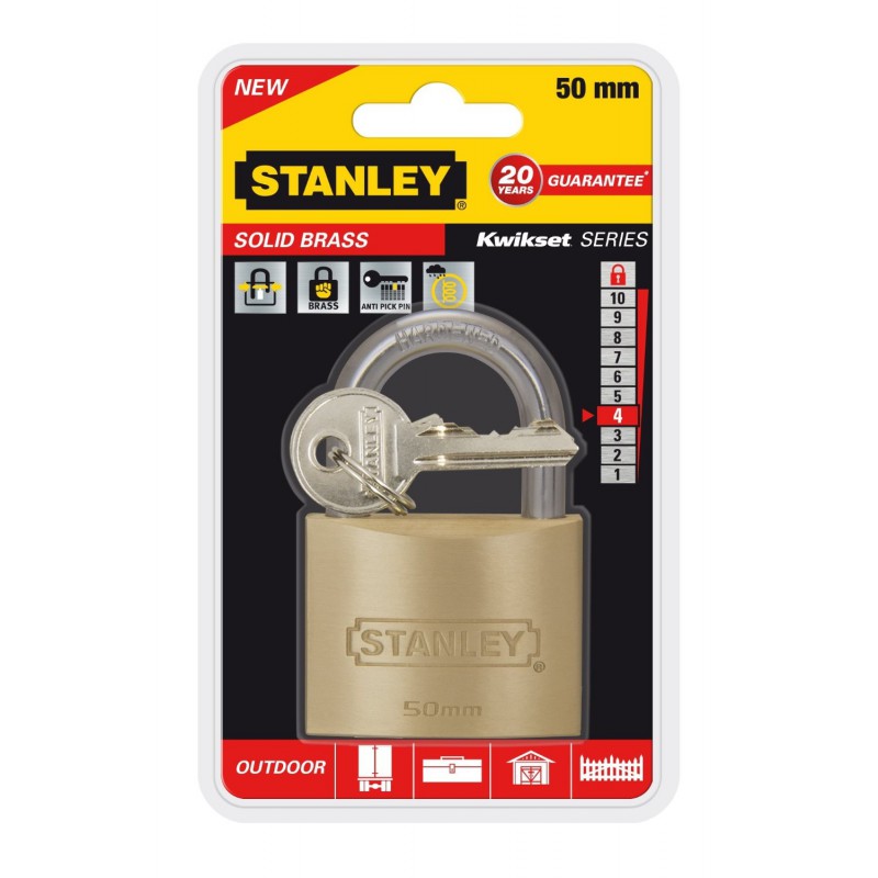 Cadenas à clé laiton Stanley / 50mm