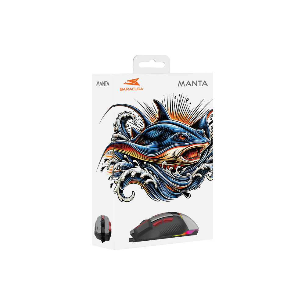 Souris Gamer Filaire BARACUDA MANTA BGM-047 - Gris