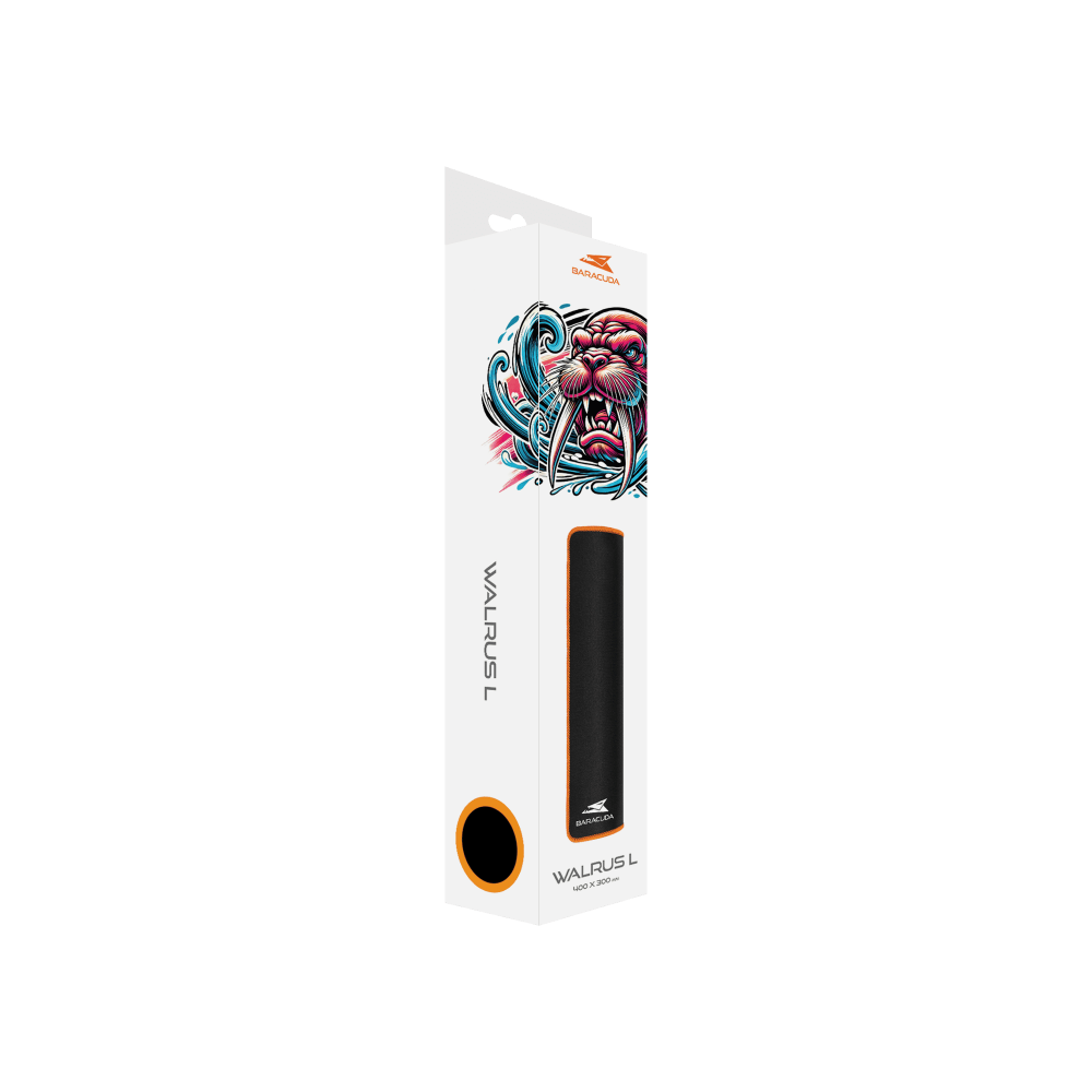 TAPIS SOURIS Baracuda BGMP-021 WALRUS NOIR/ORANGE 400x300