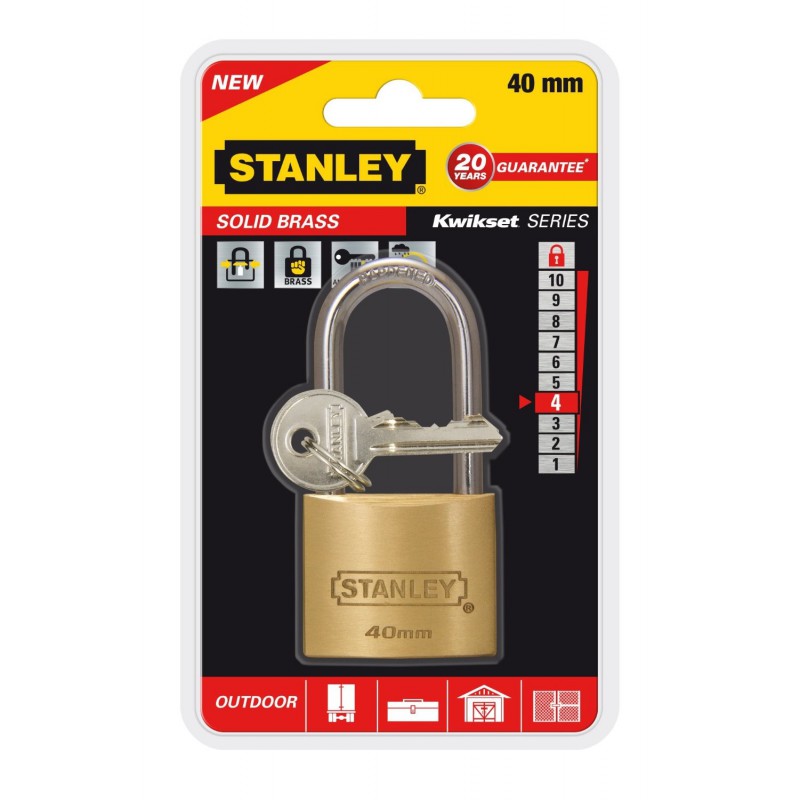 Cadenas à clé en laiton Or Stanley / 40mm