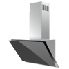 Hotte décorative PREMIUM  90 cm verre noir + inox / GAIA-90BX