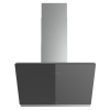 Hotte décorative PREMIUM  90 cm verre noir + inox / GAIA-90BX