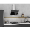 Hotte décorative PREMIUM  90 cm verre noir + inox / GAIA-90BX
