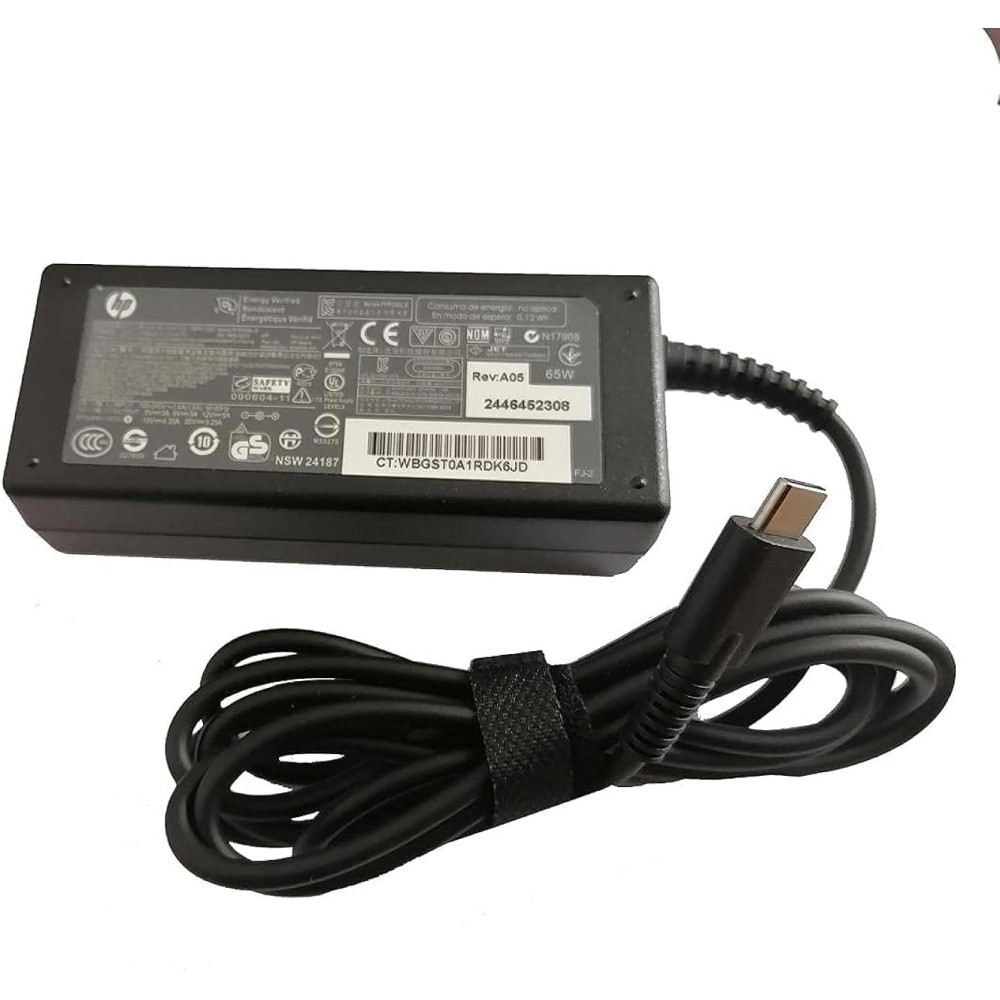 CHARGEUR ADAPTABLE HP 65 W 20 V 3.25A TYPE-C+AC Cable