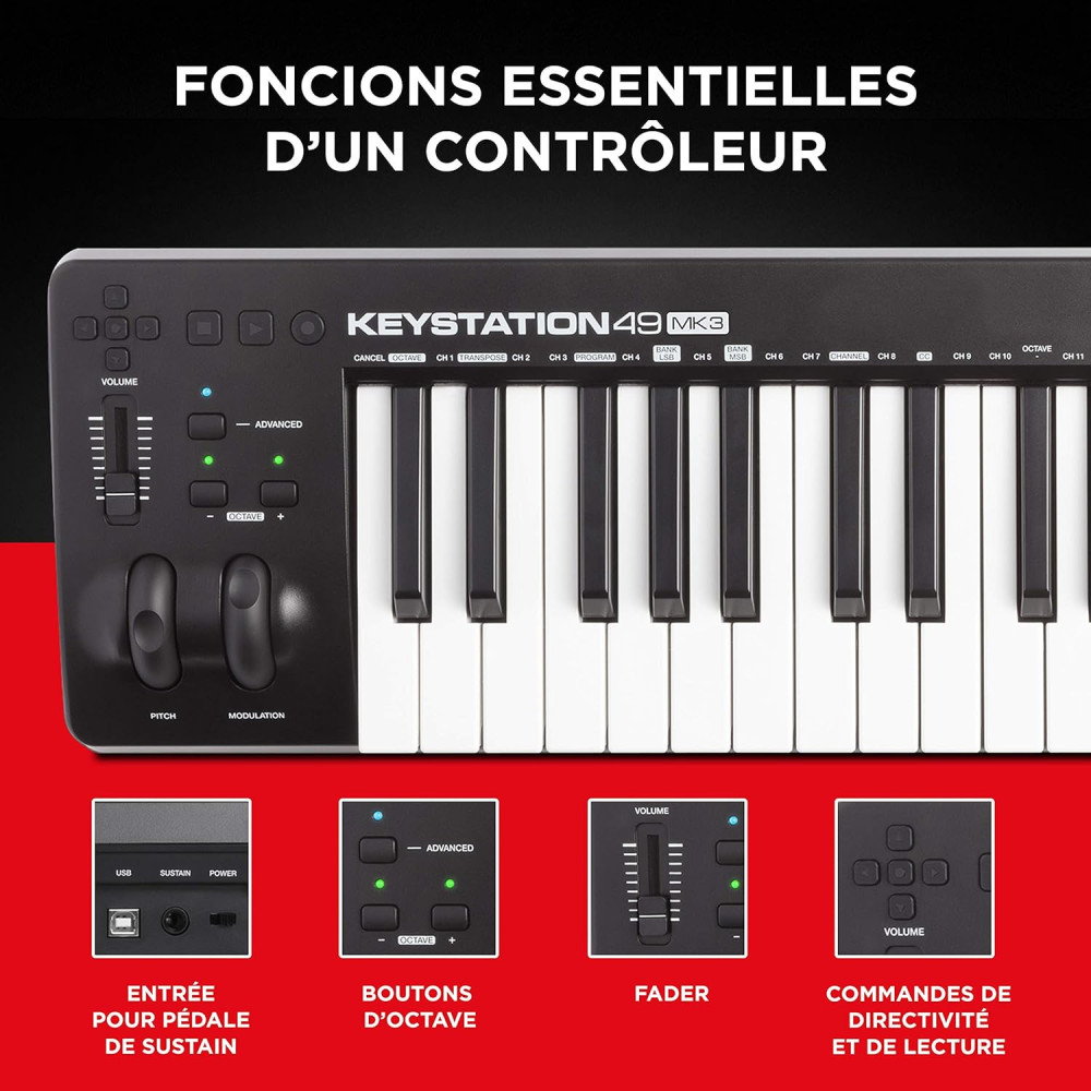 CLAVIER Maitre M-AUDIO Keystation 49 MK3