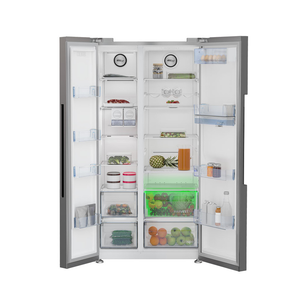 Réfrigérateur Side By Side Beko 635 Litres PROSMART INVERTER / Silver / RGNE2635SX