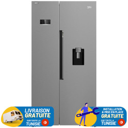 Réfrigérateur Side By Side Beko 635 Litres PROSMART INVERTER / Silver / RGNE2635SX