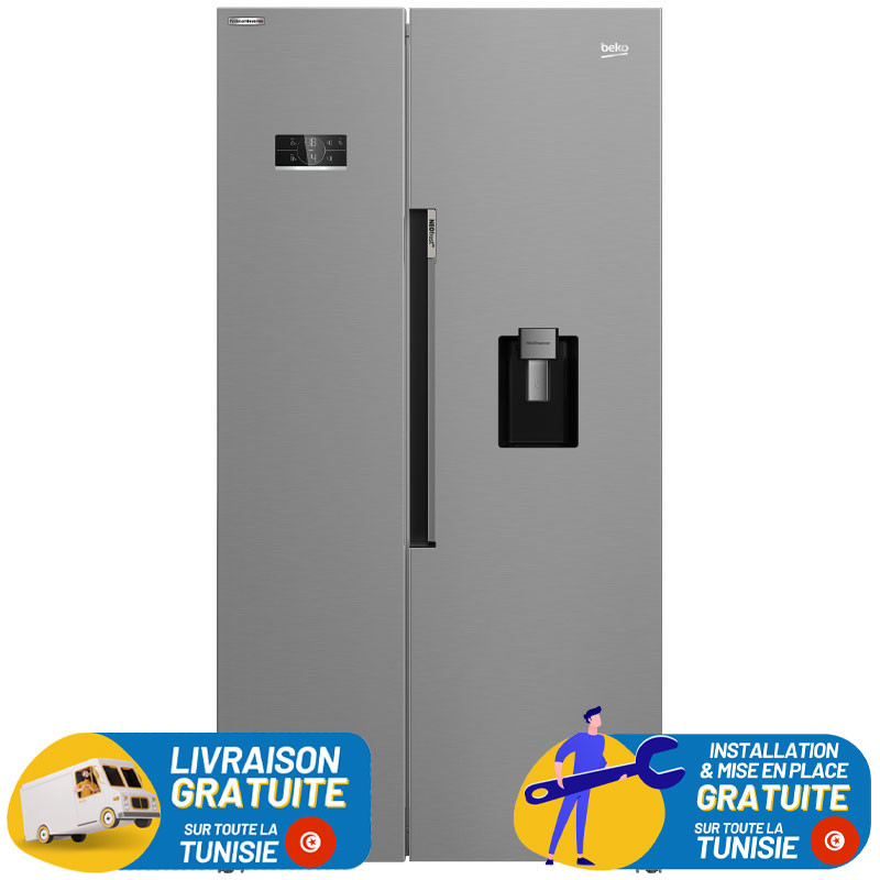 Réfrigérateur Side By Side Beko 635 Litres PROSMART INVERTER / Silver / RGNE2635SX