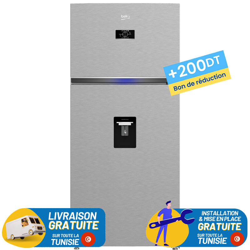 Réfrigérateur BEKO 650 Litres No Frost / Silver / RDNE700E40DZXP + 200DT Bon de Réduction