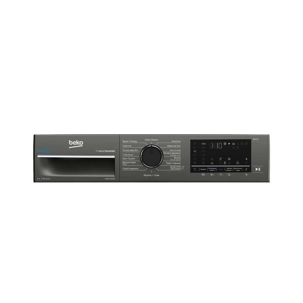 Machine a laver Beko 8kg 1200tr à vapeur INVERTER / Noir et Gris / B3WFU5822MG + 100DT Bon de Réduction