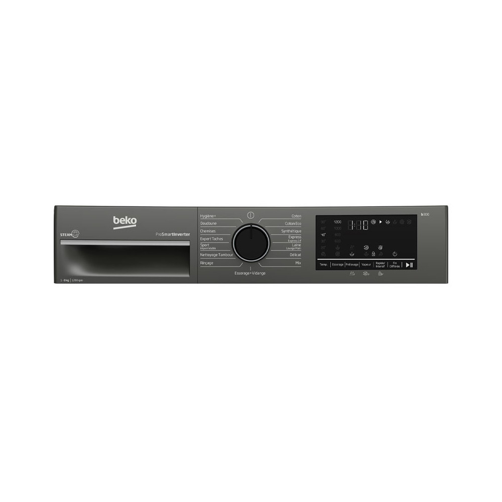 Machine a laver Beko 8kg 1200T à Vapeur INVERTER Gris / B3WFU4822MG / + 100DT Bon de Réduction