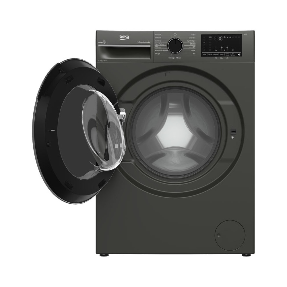 Machine a laver Beko 8kg 1200T à Vapeur INVERTER Gris / B3WFU4822MG / + 100DT Bon de Réduction