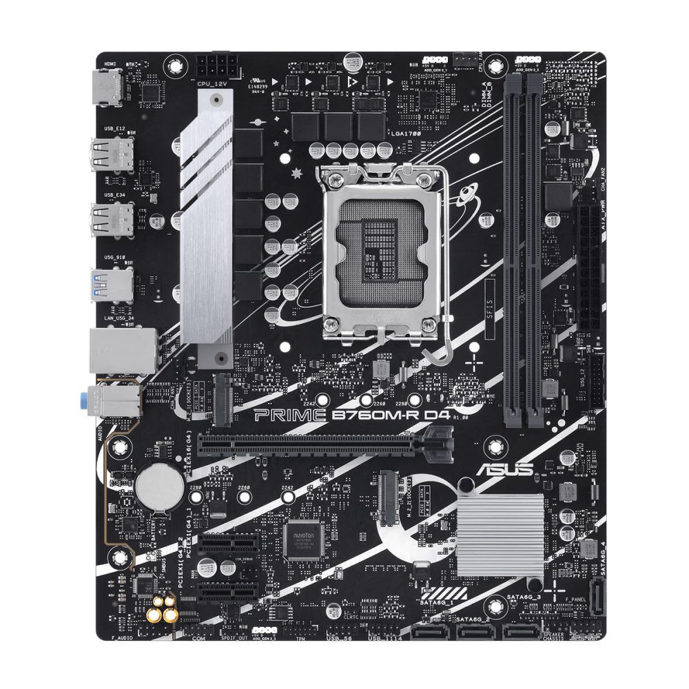 Carte mère ASUS PRIME B760M-R D4 / micro-ATX / DDR4
