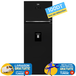 Réfrigérateur BEKO 560L Inverter avec Afficheur et  Distributeur d'eau / No Frost / Noir / RDNE56WPB + 100 DT BON DE REDUCTION