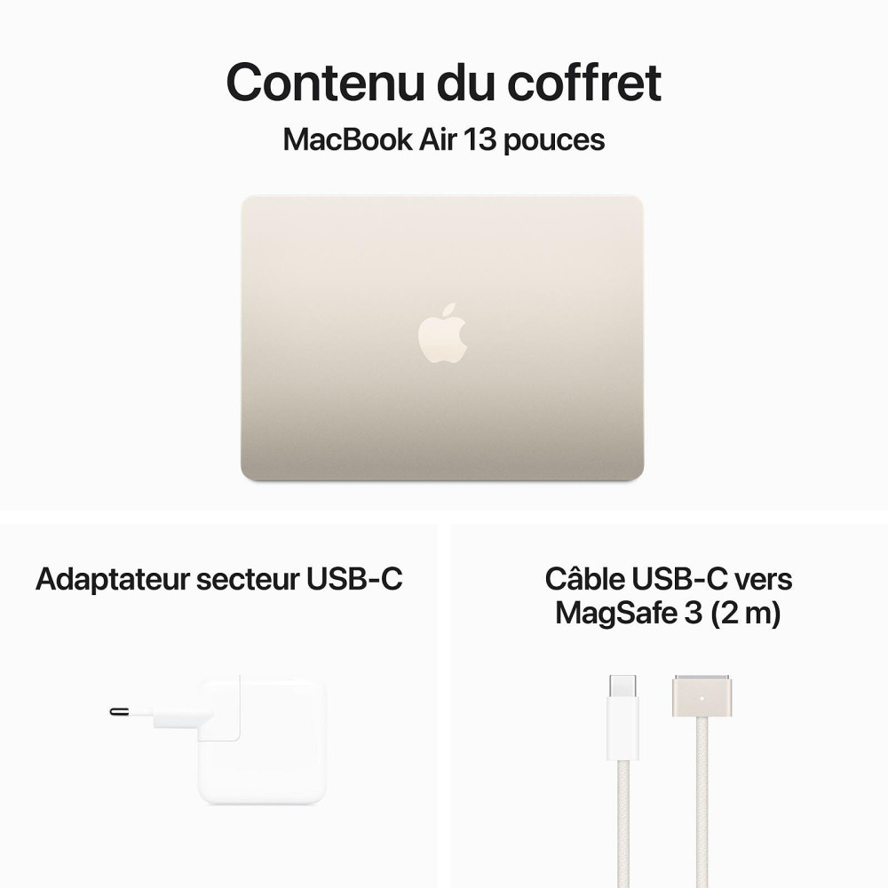 Apple MacBook Air M3 13" (2024) / 8 Go / 256 Go / Starlight