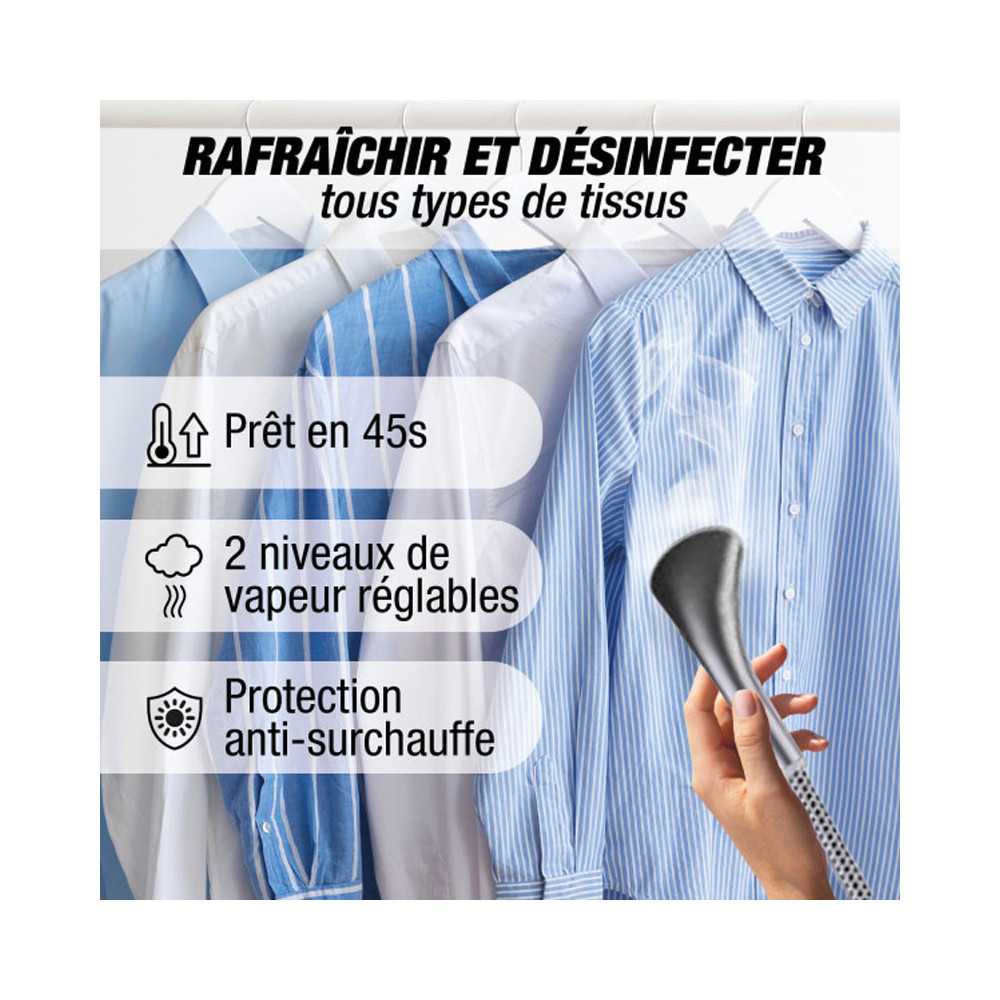 Défroisseur TECHWOOD Vapeur Vertical / 2000W / Blanc / TDV-2006