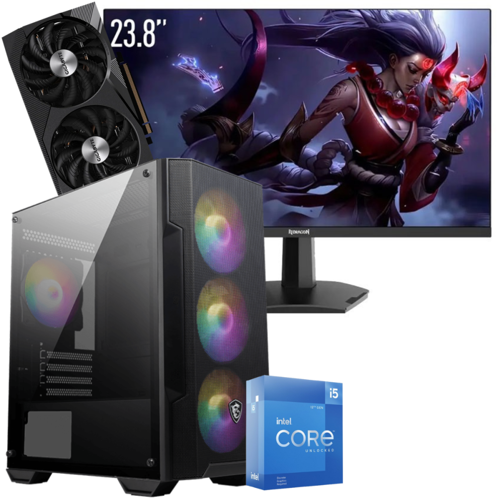 Setup Gamer Special Pc de Bureau Gaming / i5-12600KF / RTX 3060 12G / 16 Go Avec Écran Redragon 24" Full HD IPS 180 Hz