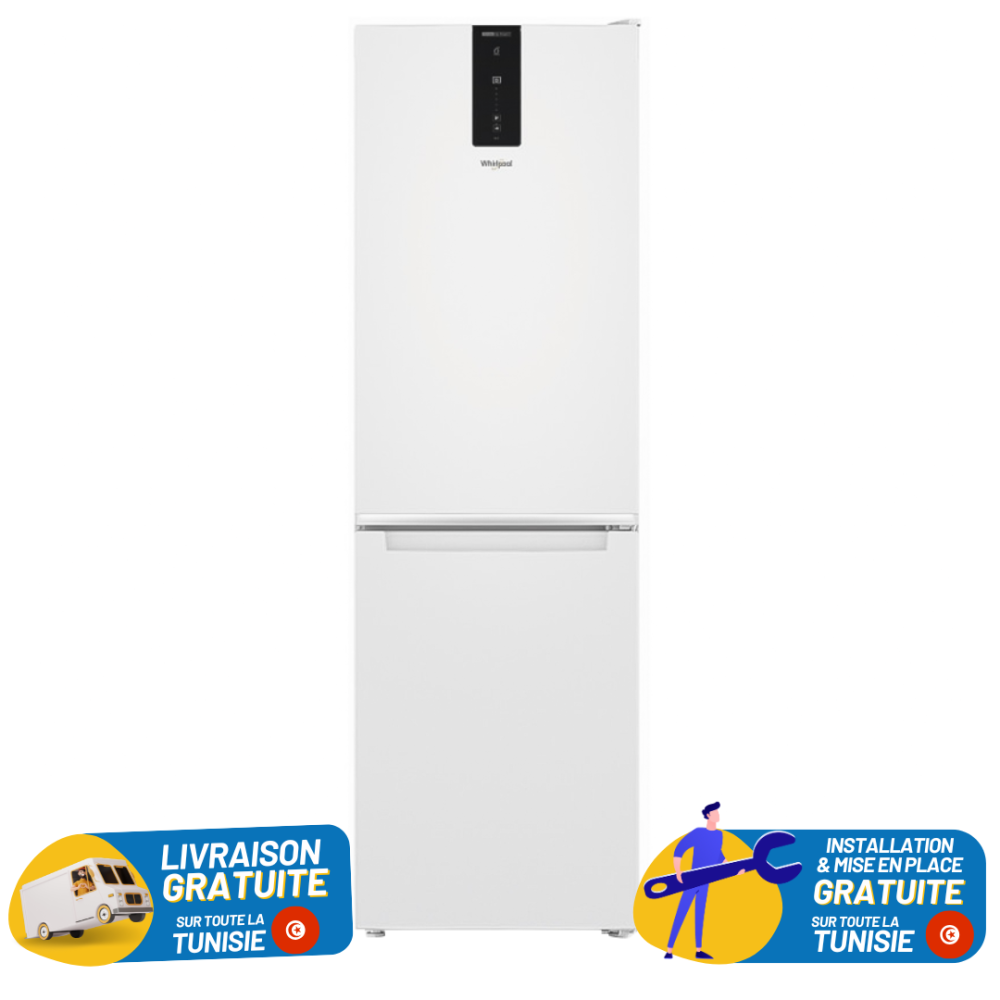 Réfrigérateur WHIRLPOOL combiné 6é sens / 360L / Blanc + Livraison + Mise en Place Gratuites