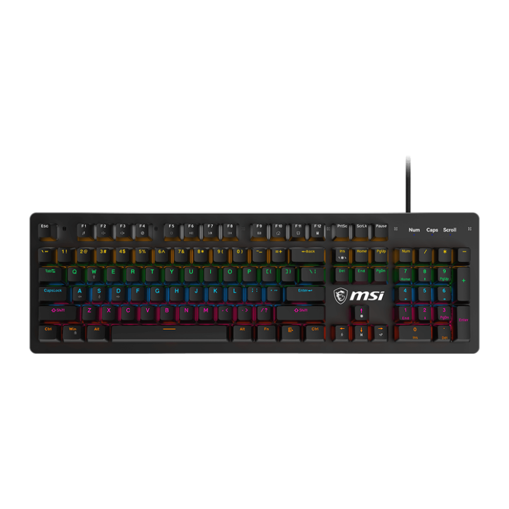 Clavier Gamer mécanique MSI Forge GK300 / 9 Modes RGB / Blue Switch Avec Souris Gaming SteelSeries Prime+ Noir
