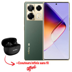 Smartphone Infinix Note 40 Pro+ 5G / 12 Go / 256 Go / Vert et Gold + Ecouteurs INFINIX sans fil OFFERT