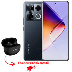 Smartphone Infinix Note 40 Pro+ 5G / 12 Go / 256 Go / Noir + Ecouteurs INFINIX sans fil OFFERT