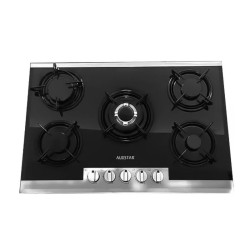 Plaque De Cuisson Encastrable AUXSTAR 5 Feux  / Noir et Silver / AUX-800V