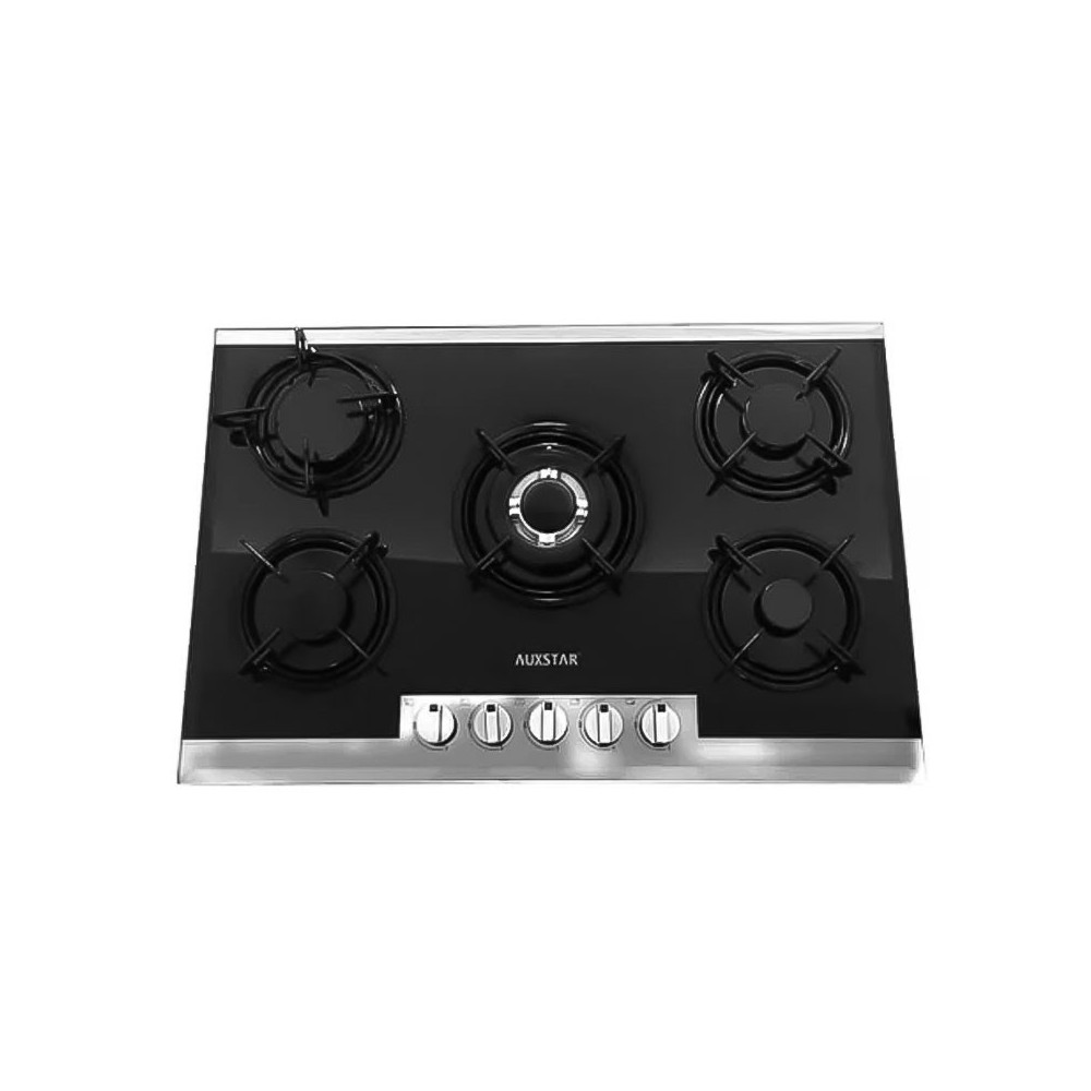 Plaque De Cuisson Encastrable AUXSTAR 5 Feux  / Noir et Silver / AUX-800V