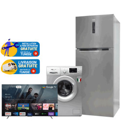 REFRIGERATEUR SABA SILVER +Machine à laver SABA 7KG + TV TCL 50P735 4K