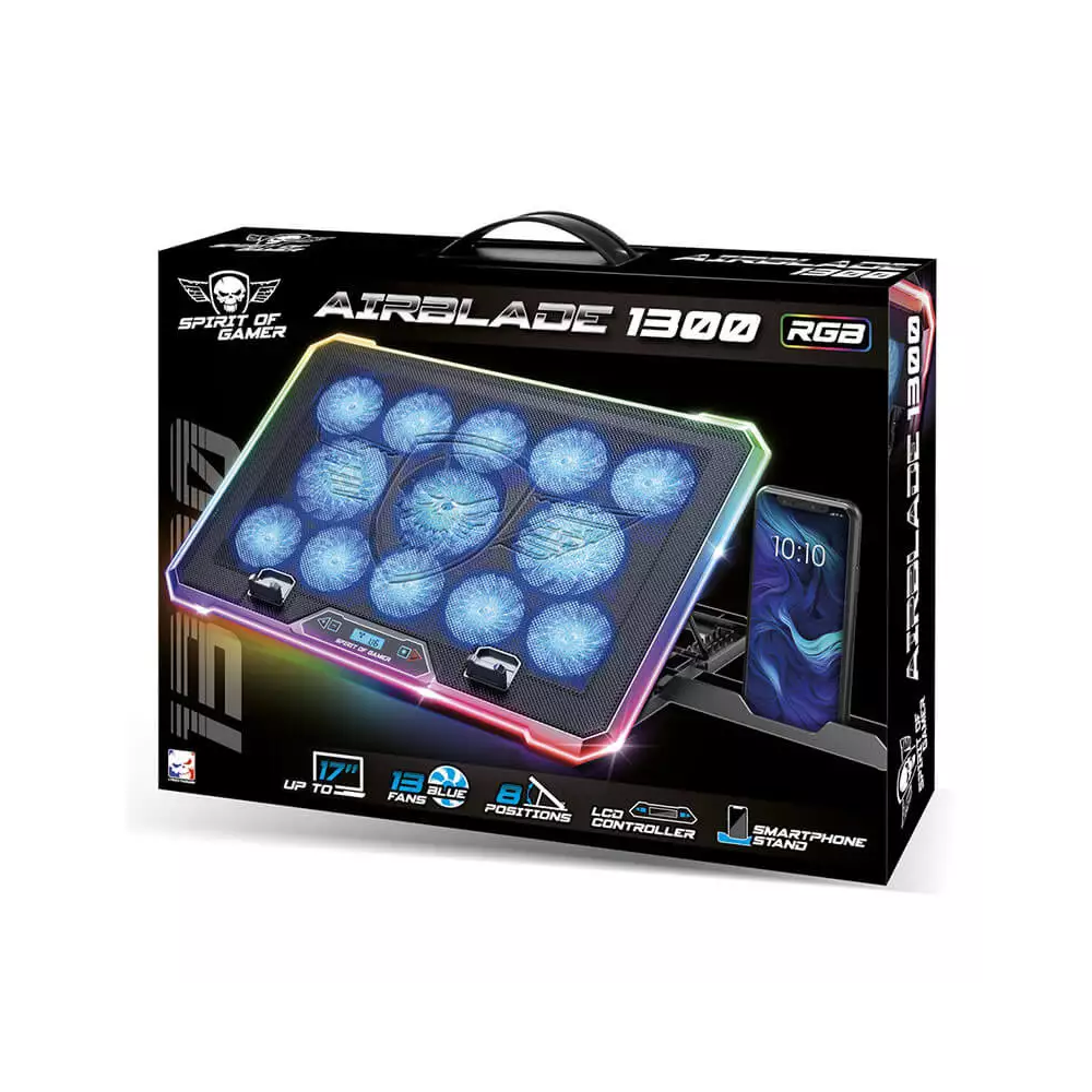 Support de Refroidissement RGB SPIRIT OF GAMER Airblade 1300 RGB 17" / Noir