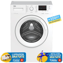 LAVE LINGE BEKO 7KG 1000trs INVERTER / BLANC / WUE7612XWW +200 Bon de Réduction