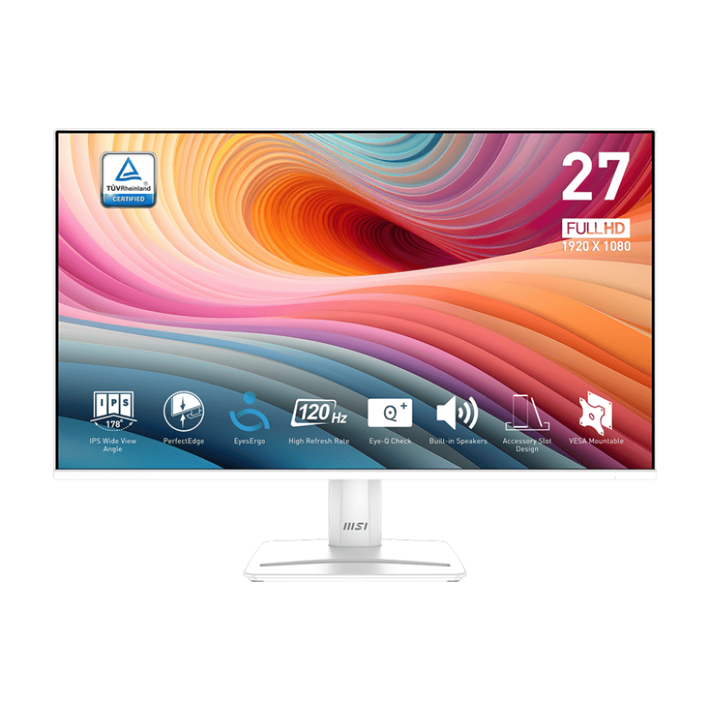 Écran MSI PRO MP275W E2 27" Full HD IPS / 120 Hz / Avec Haut-parleurs / Blanc