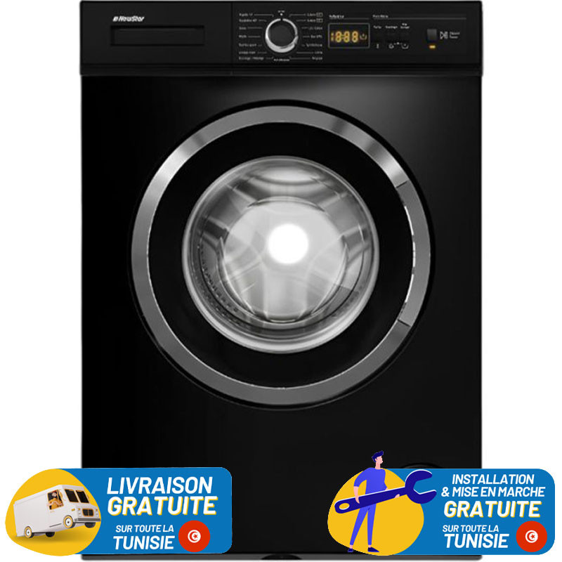 MACHINE A LAVER AUTOMATIQUE NEWSTAR 8KG / NOIR / MFA0810B