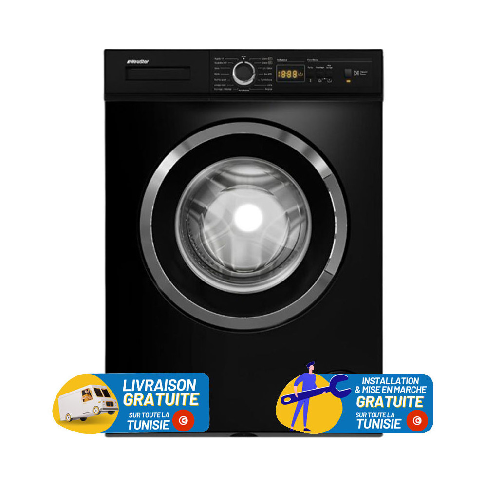 MACHINE A LAVER AUTOMATIQUE NEWSTAR 8KG / NOIR / MFA0810B