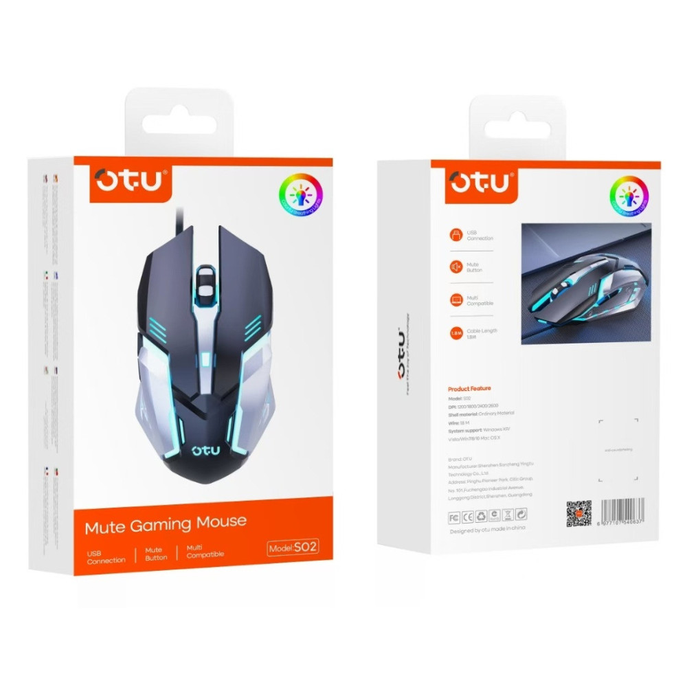 SOURIS GAMING OTU S02 -1.8M-RGB-2600DPI
