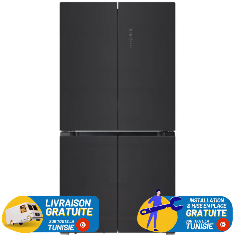 Réfrigérateur Hyundai No Frost INVERTER Side By Side  417 Litres / Noir