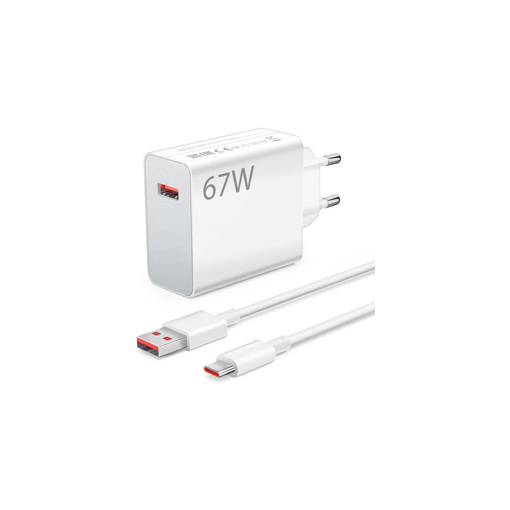 CHARGEUR AVEC CABLE USB TO TYPE C  -  67W - WHITE
