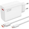 CHARGEUR AVEC CABLE USB TO TYPE C  -  33W  - WHITE