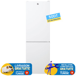 Réfrigérateur Combiné No Frost Hoover 341 L / Blanc + 50DT BON DE RÉDUCTION