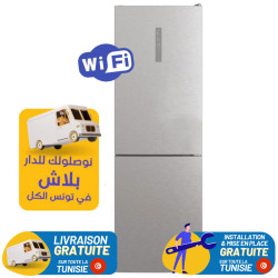 Réfrigérateur Combiné Hoover / No Frost / 341 Litres / Wi-Fi  / INOX / HOCE7T618EX